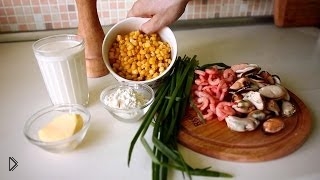 —мотреть онлайн Пошаговый рецепт кукурузного крем супа с креветками